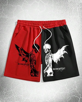 Men's Big & Tall Colorblock Grim Reaper Street Sports Drawstring Shorts